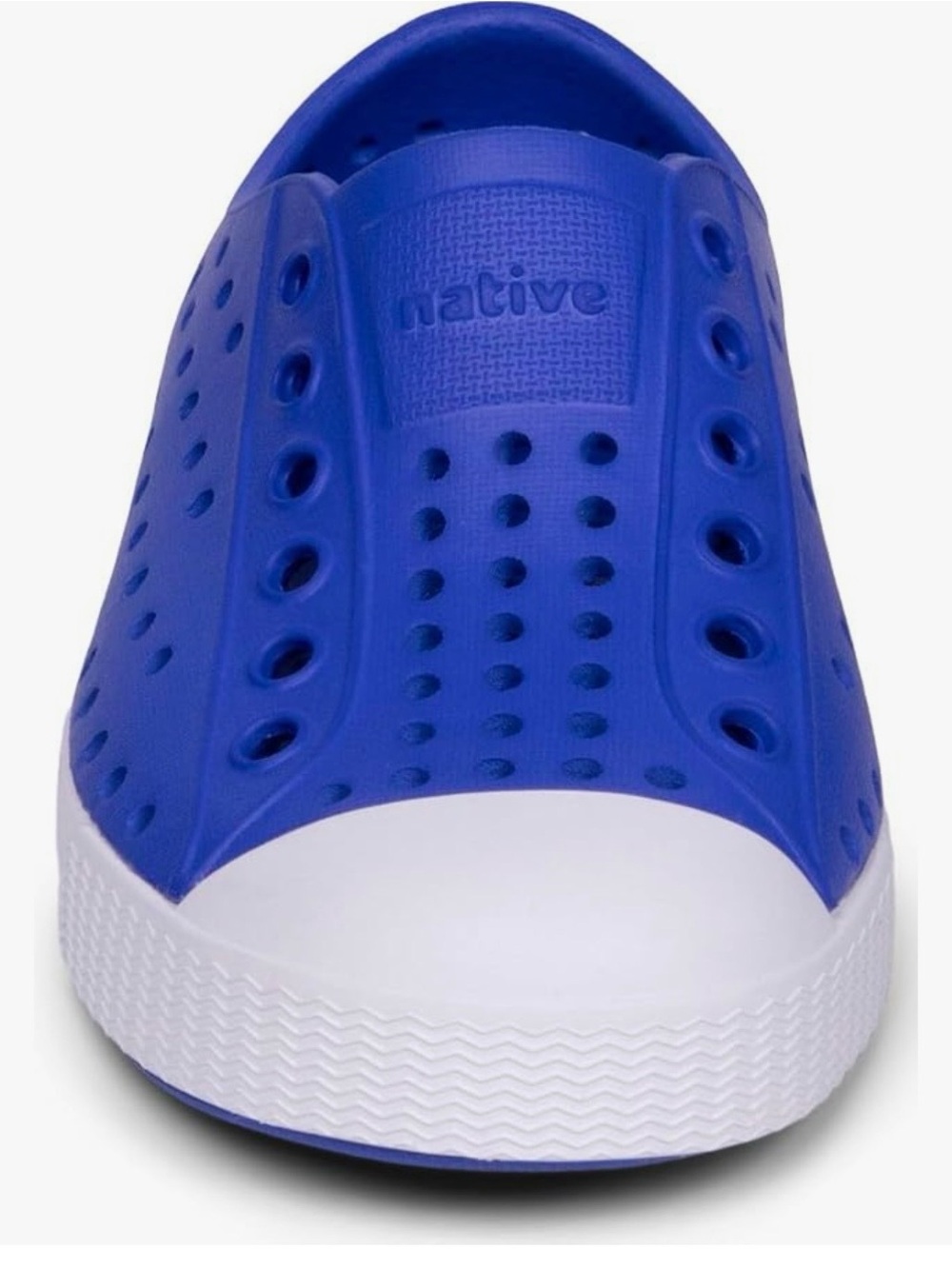 Native Jefferson Slip-On Shoe in Royal Blue with White Toe